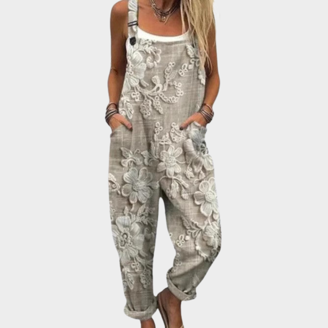 Harper Comfortable printed jumpsuit in Grey