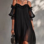 Women's Off-Shoulder Chiffon Mini Dress