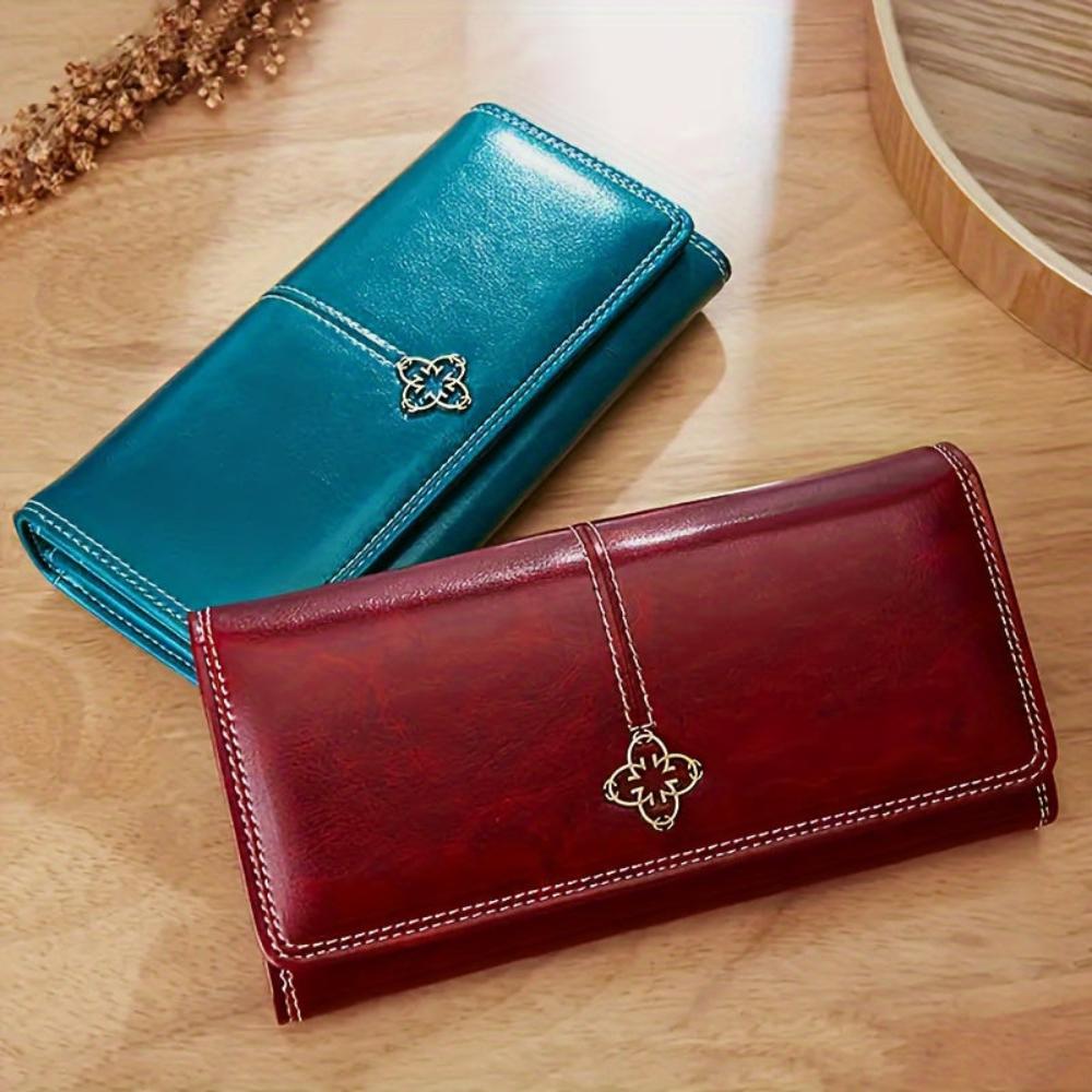 Women's Bag – Bifold Leather Wallet in Blue