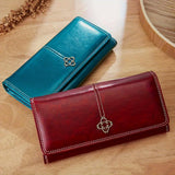 Women's Bag – Bifold Leather Wallet in Blue