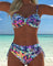 Women's Abstract Print Thin Straps Bikini in Multicolor