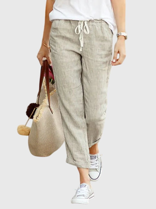 Women's Elegant Summer Pants in Apricot