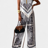 Women's Bandeau Top and Wide-Leg Pants in Apricot