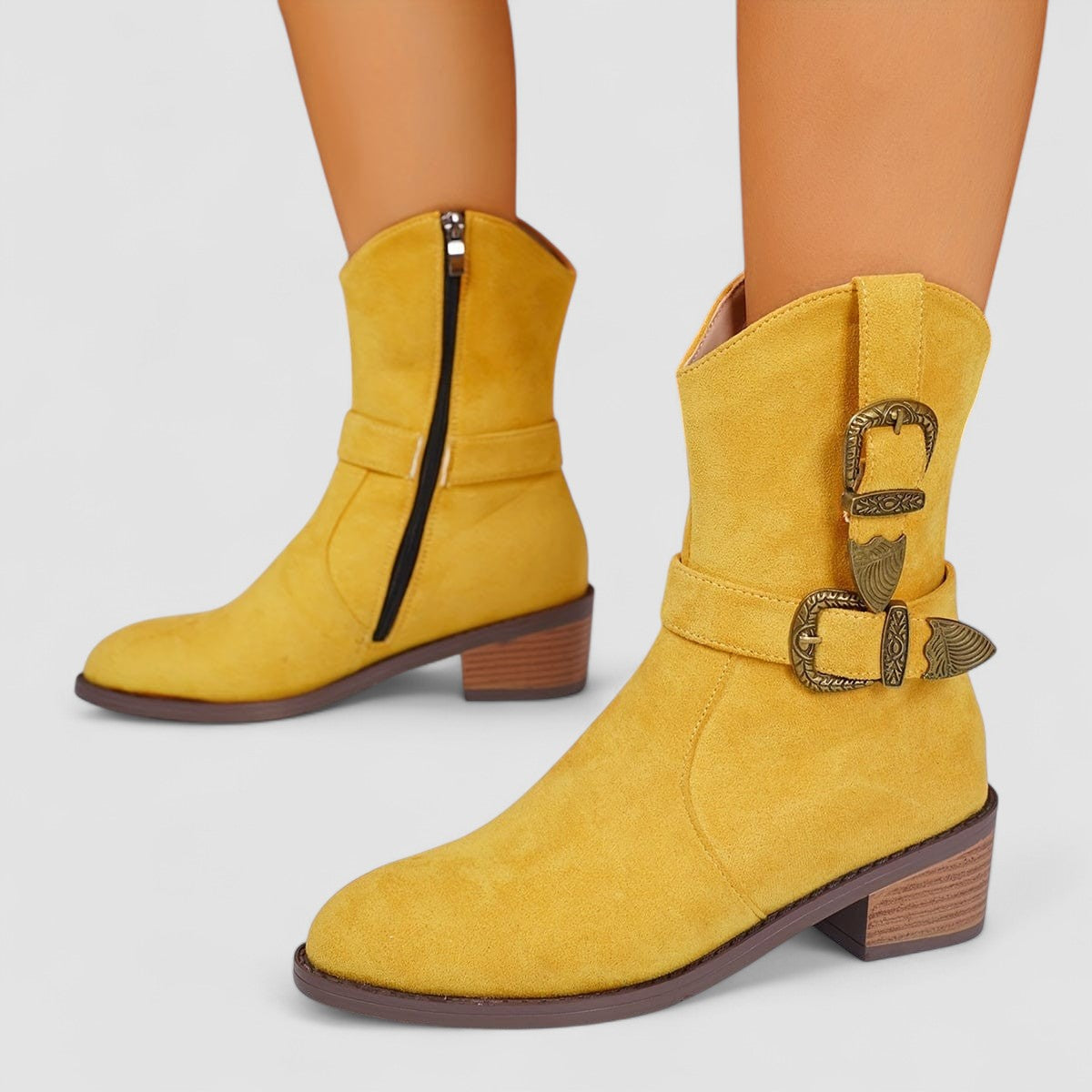 Rosa Comfort Western Boots in Yellow
