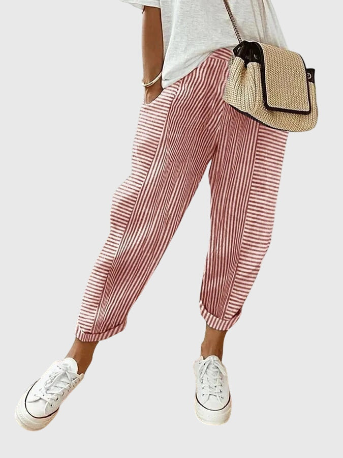Women's Elegant Autumn Pants in Red