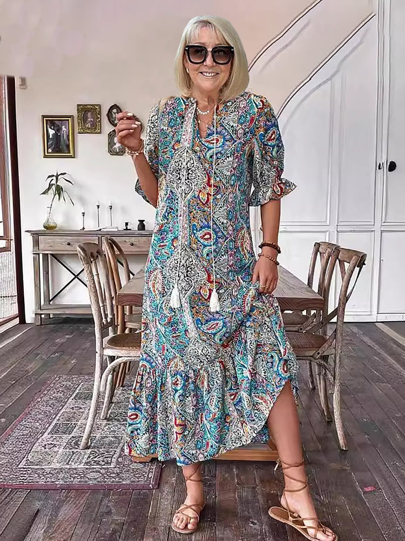 Women's Boho Grace Midi Dress, photo 2