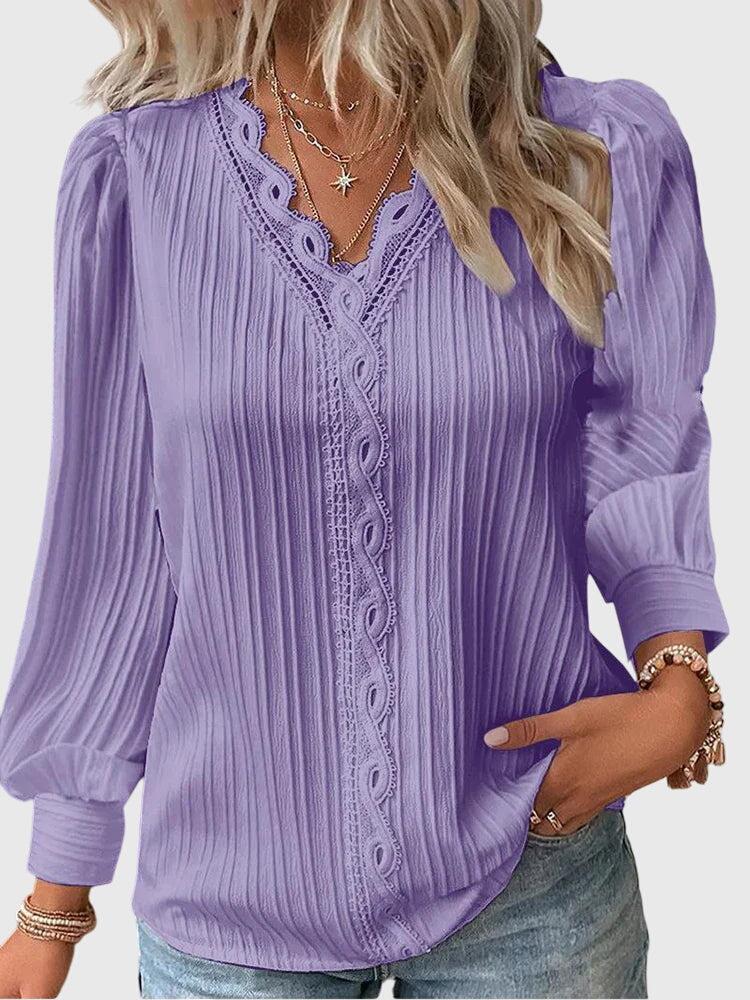 Women's Elegant Pullover Blouse in Purple