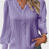 Women's Elegant Pullover Blouse in Purple