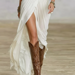 Women's Long Linen Dress with Inverted Collar, photo 3