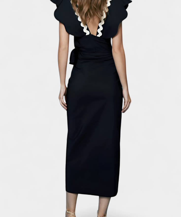 Ruffle-Sleeve Fitted Top with Wavy Accents, photo 2