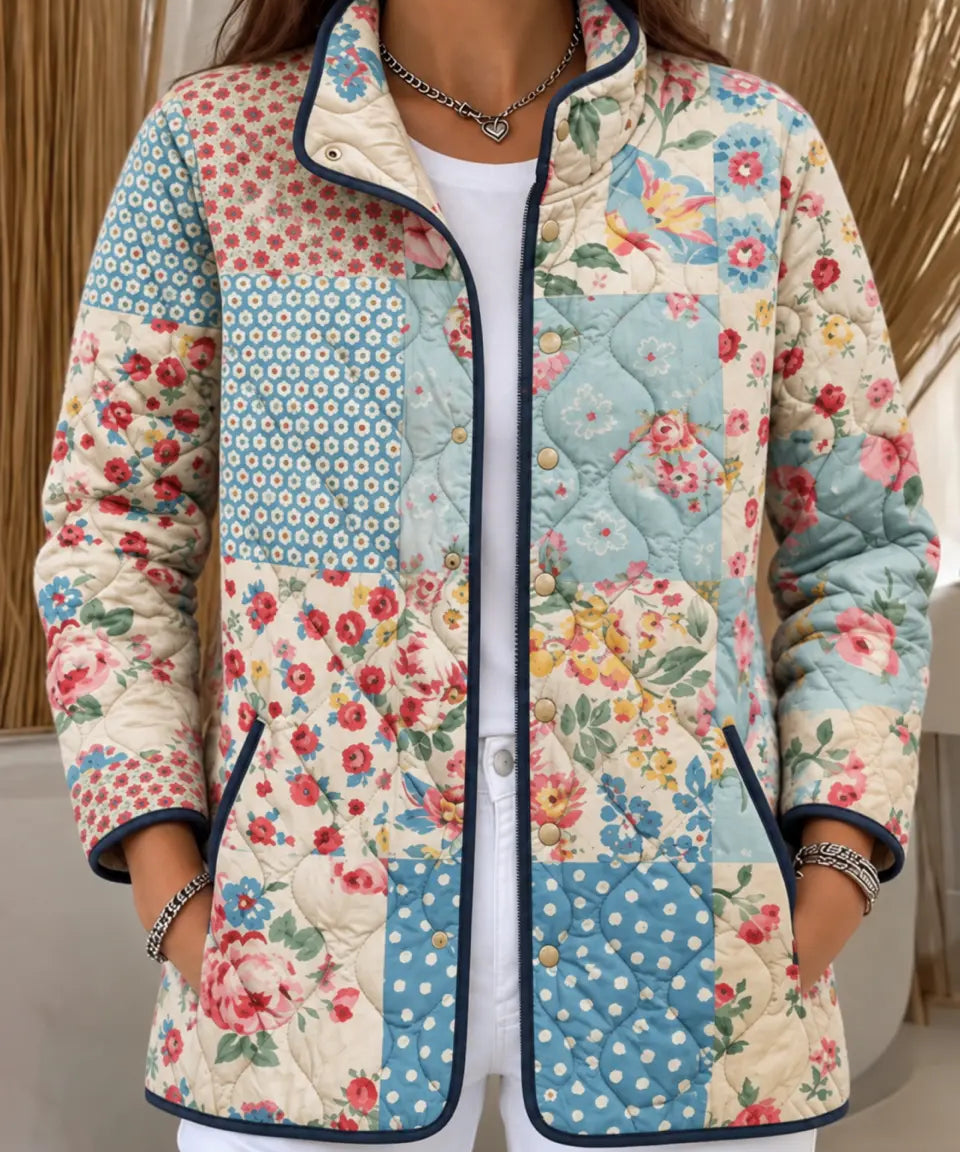 Women's Floral Patchwork Quilted Jacket