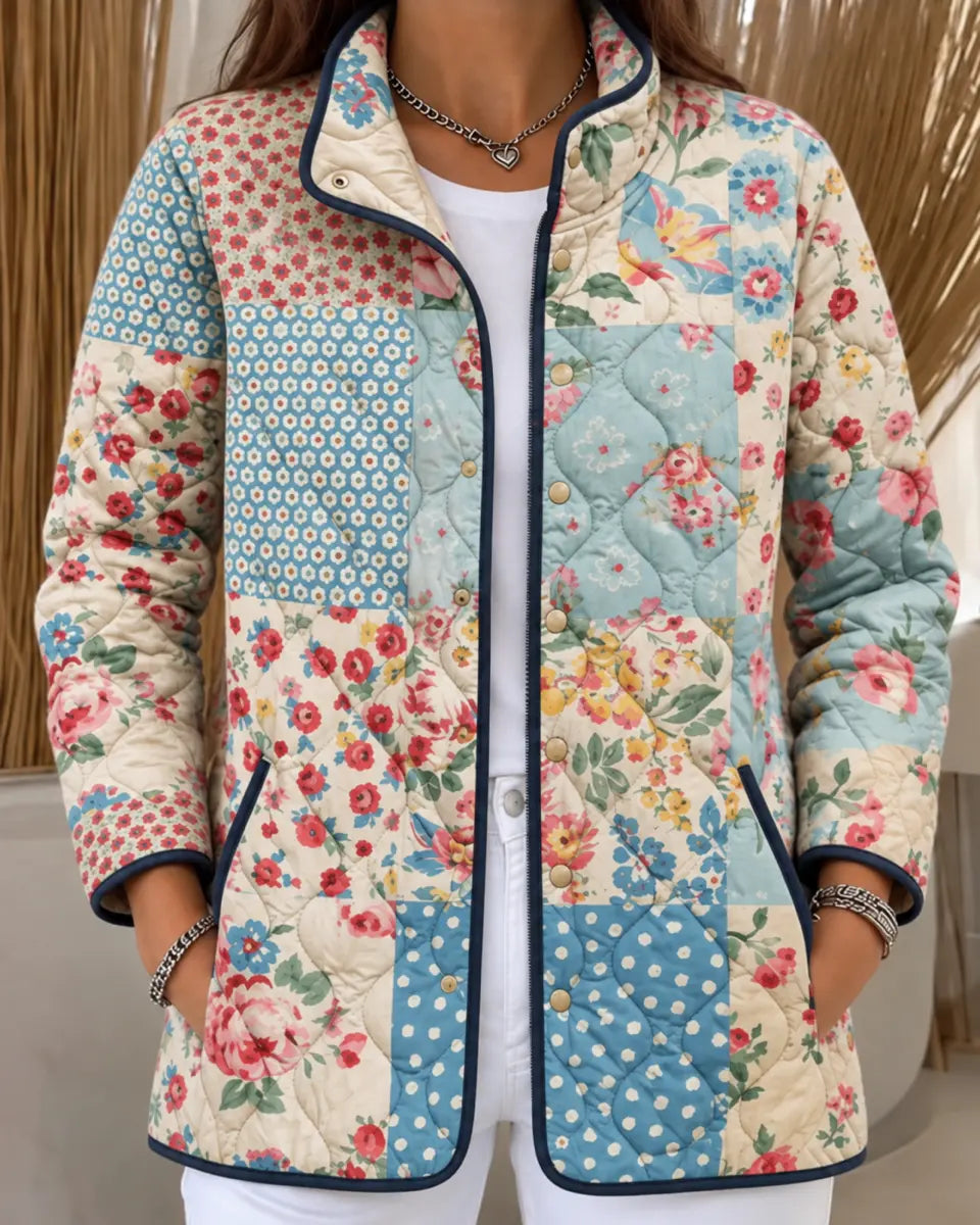 Women's Floral Patchwork Quilted Jacket