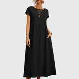 Women's Casual Pocket Dress in Black