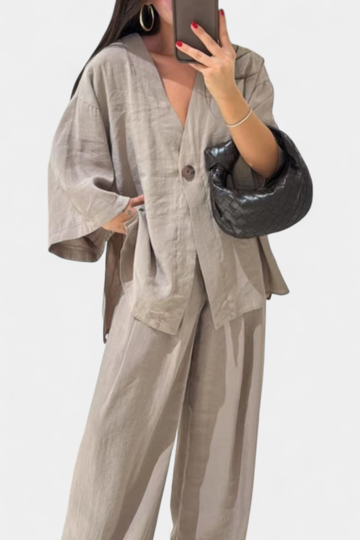 V-Neck Top with Straight-Leg Pants Set, photo 6