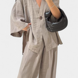 V-Neck Top with Straight-Leg Pants Set, photo 6