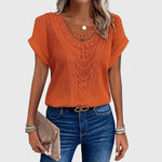 Women's Elegant Ibiza Style Blouse in Orange