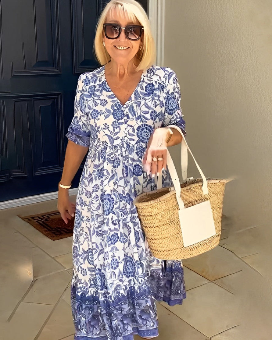 Women's Graceful V-Neck Floral Maxi Dress, photo 3