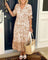 Women's Graceful V-Neck Floral Maxi Dress in Orange