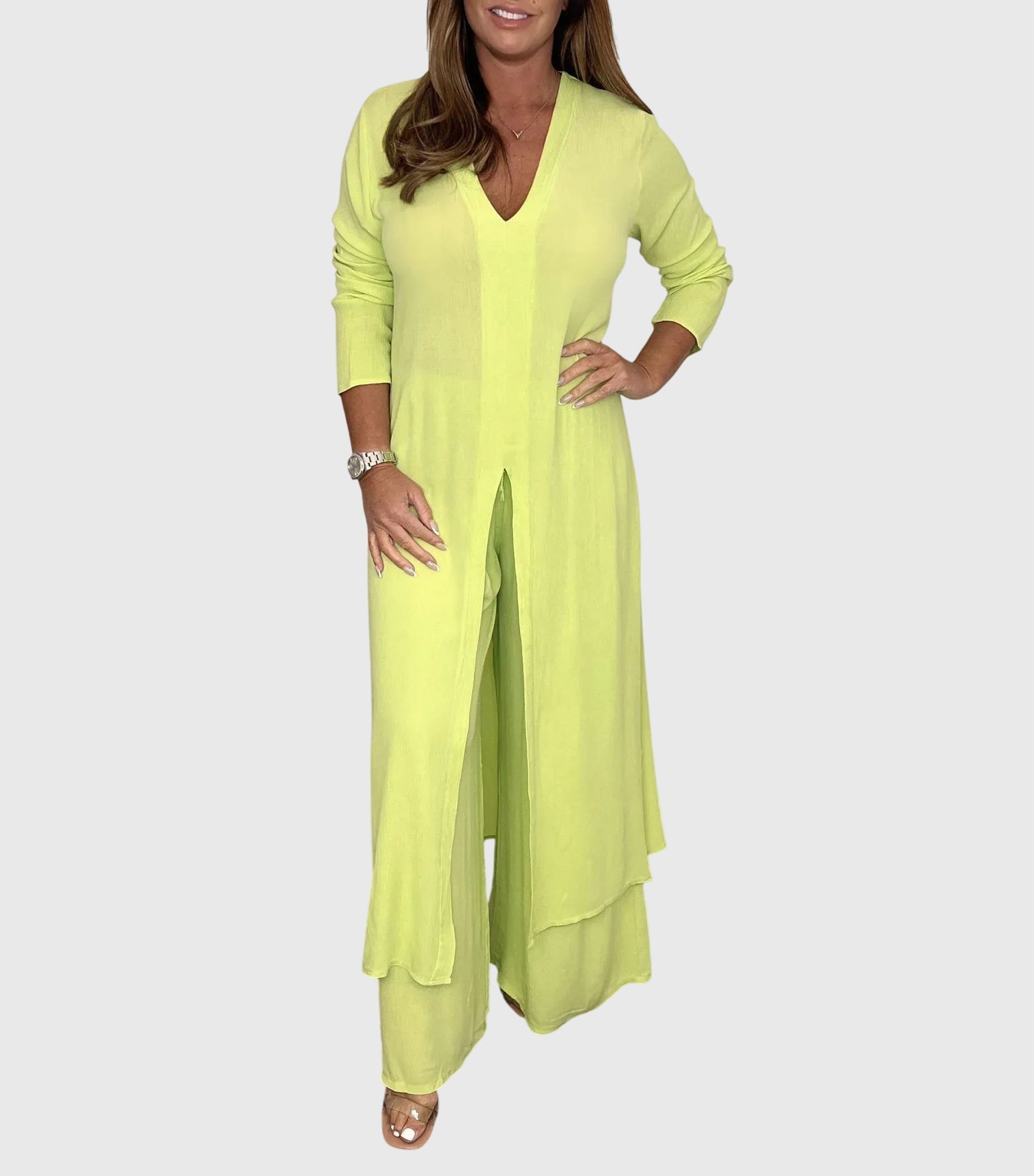 Olivia Elegant Two-Piece Set in Yellow