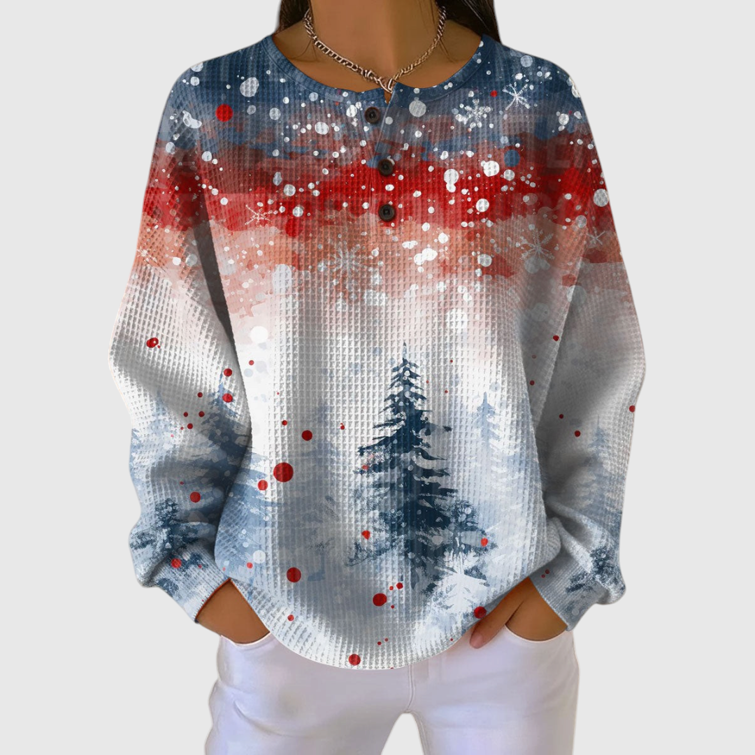 Cozy Christmas Sweater Featuring a Soft Pine Tree Design