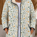 Light Quilted Jacket with Yellow Florals