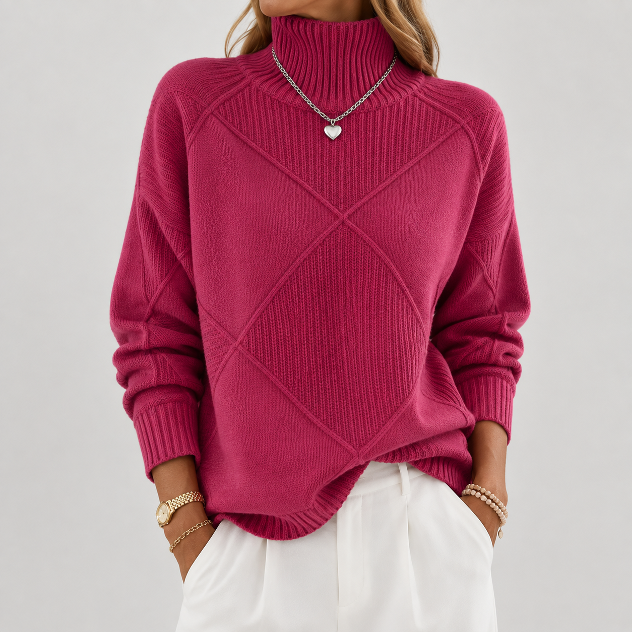 Women's Luxurious Cashmere Mock-Neck Sweater