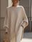 Women's Oversized Batwing-Sleeve Sweater in Beige