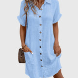 Caroline Comfortable Dress in Light Blue