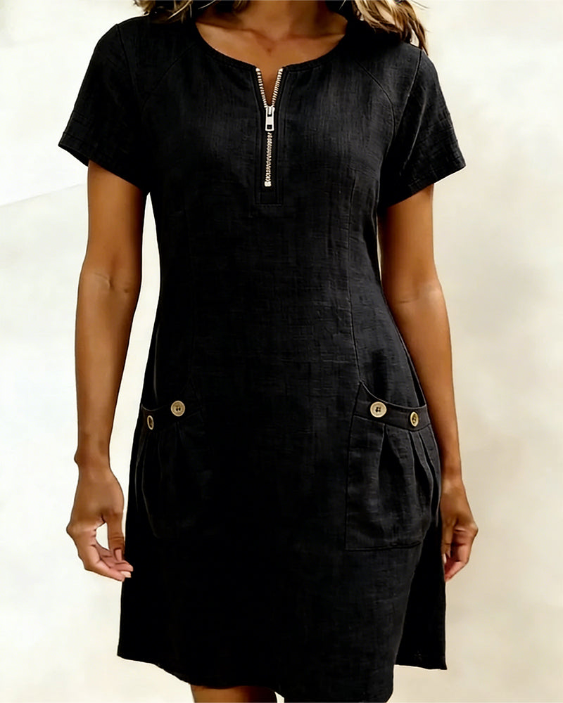 Women's Cotton Dress with Zipper Pocket, photo 8