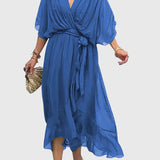 Bethany Elegant Dress in Navy Blue