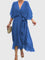 Bethany Elegant Dress in Navy Blue