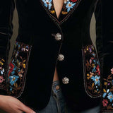 Apolline | Multicolored Floral Embroidered Blazer