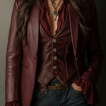 Delphine | Vintage Burgundy Blazer