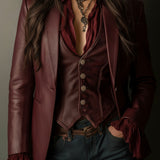 Delphine | Vintage Burgundy Blazer