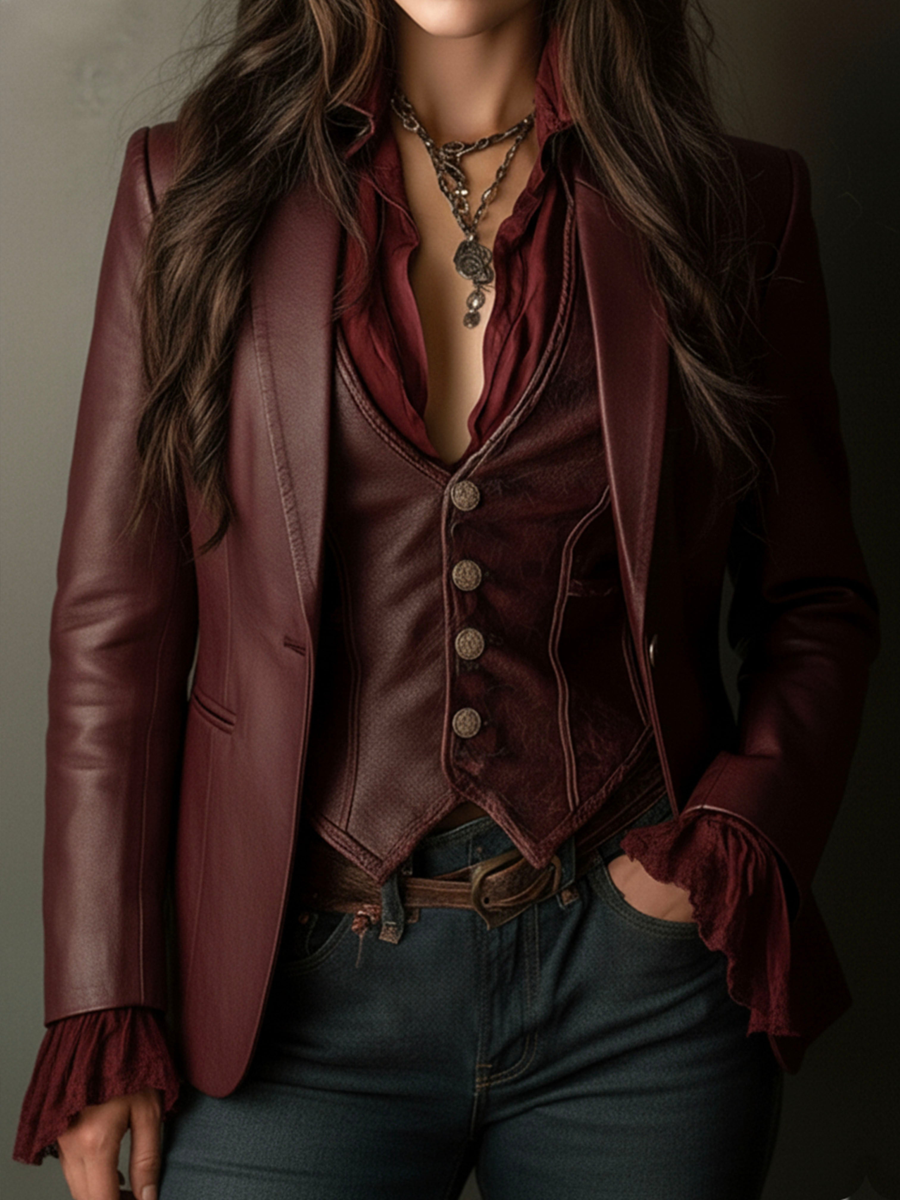 Delphine | Vintage Burgundy Blazer