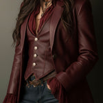 Delphine | Vintage Burgundy Blazer