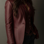 Delphine | Vintage Burgundy Blazer