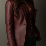 Delphine | Vintage Burgundy Blazer