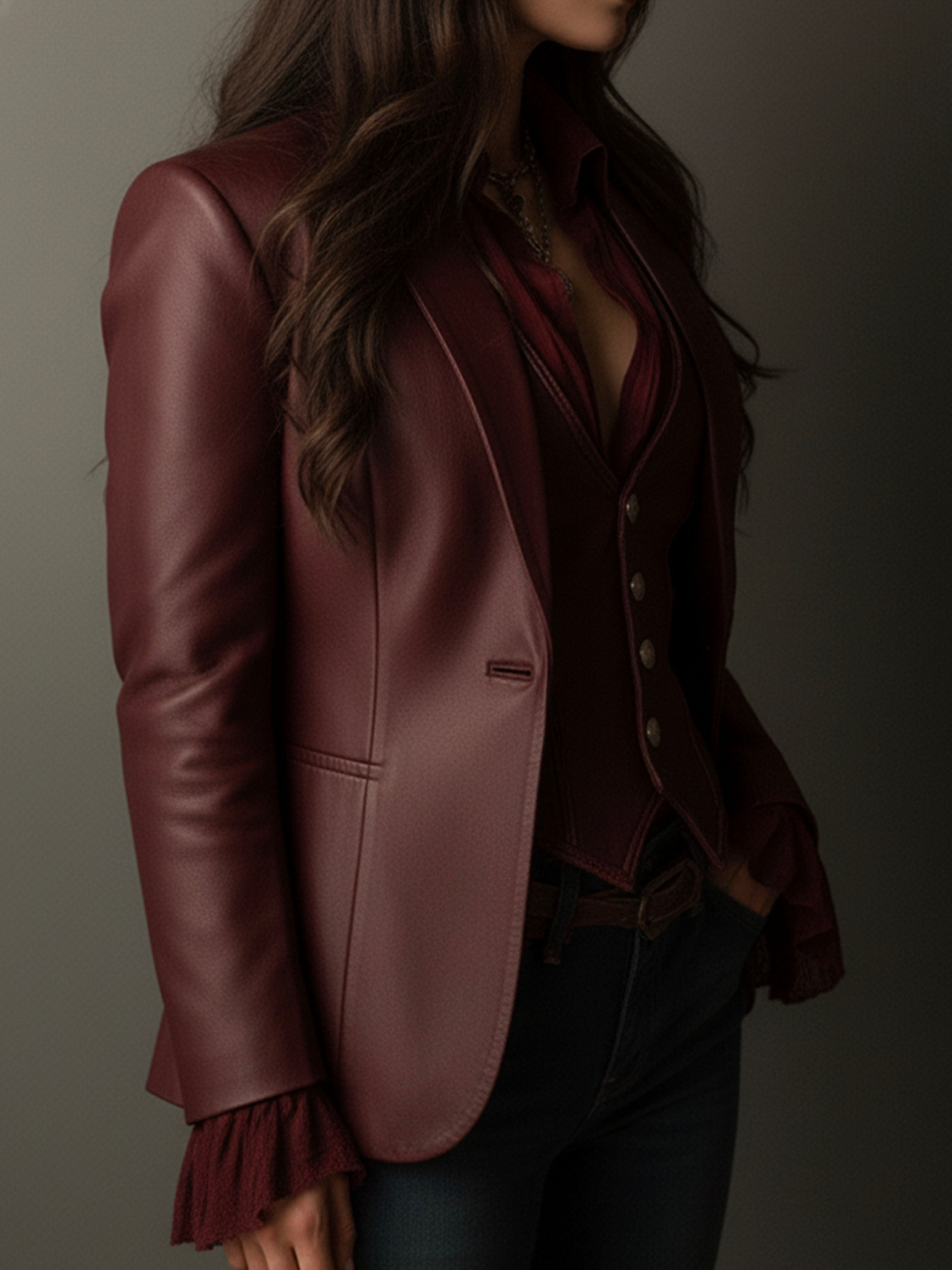 Delphine | Vintage Burgundy Blazer