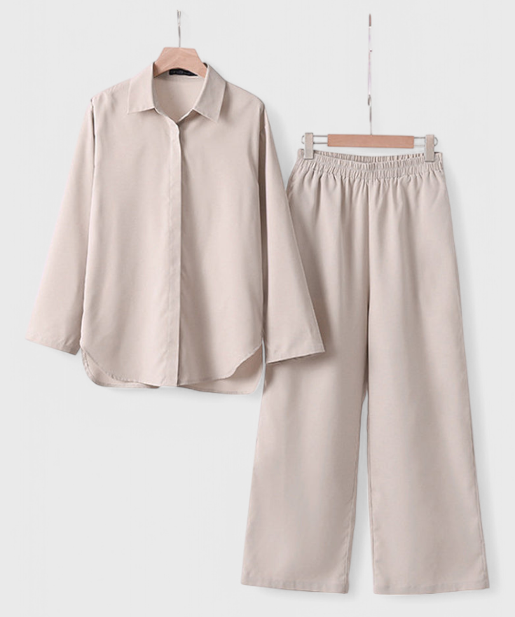 Relaxed Fit Two-Piece Linen-Cotton Ensemble, photo 2