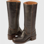 Grace Insulated Leather Boots in Dark Brown