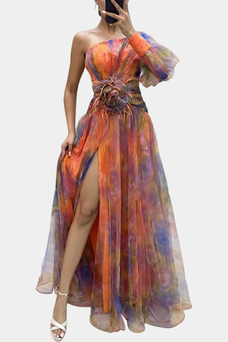 Danyzhel Elegant Maxi Dress in Orange