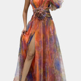 Danyzhel Elegant Maxi Dress in Orange