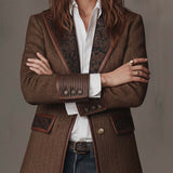 Gisèle | Chevron Print Panel Blazer