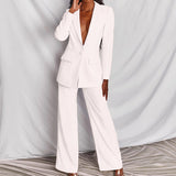 Women's Elegant Blazer and Pants in White