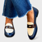 Women's Contrast Loafers in White/Blue