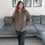 Oversized Teddy Jacket with Stand Collar, photo 9