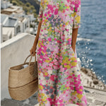 Midi dress with flowers, wide and light, photo 2