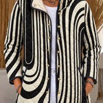 Women's Black and White Wave Quilted Jacket