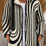 Women's Black and White Wave Quilted Jacket